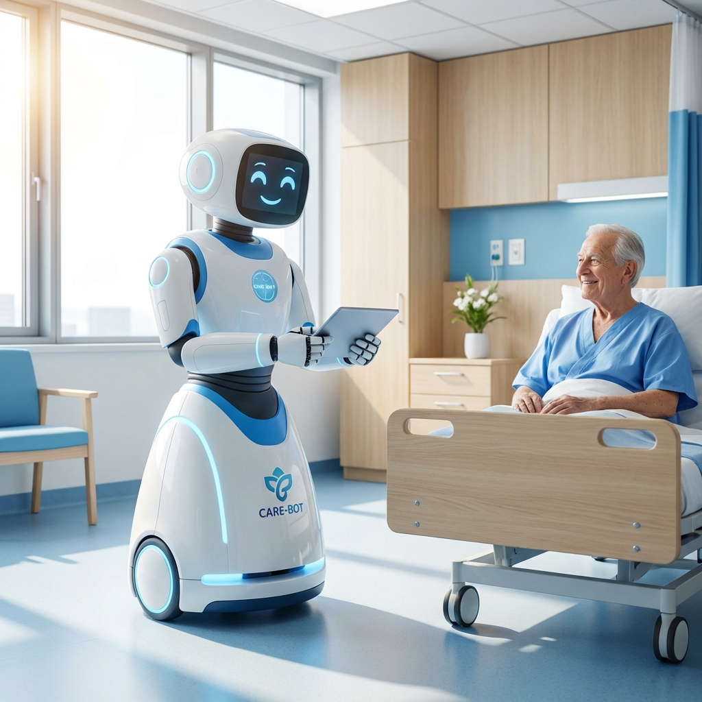 Robot dịch vụ thông minh trong sảnh khách sạn